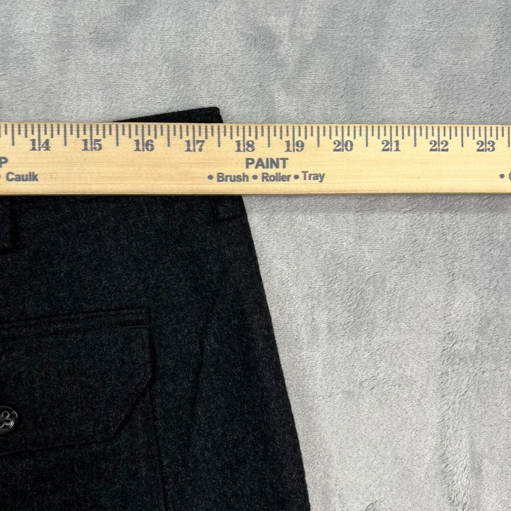 Banana Republic Trousers Men 35x32 Gray Wool Blend Wide Leg Patch Pocket Pants
